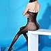 Black Color QueensHot Sexy Erotic Silky Shiny Lingerie Babydoll Teddy Tube Body Catsuit Stocking Tigh-High,Black,Large