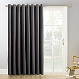 Sun Zero Easton Blackout Patio Door Curtain Panel, 100" x 84", Charcoal Gray