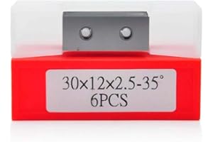 URH UR HITTITE 30x12x2.5mm Scraper Blades Carbide Insert Rectangle Double Edged Blades for Woodworking Surfacing Planing, Repalcement Cutter Blades for Helical Planer Cutterhead, 6pcs