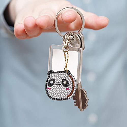 5D Diamond Painting Keychain Donuts Tree Elk Key Ring Full Drill Mosaic Making Diamond Painting Pendant for Art Craft Key Ring Phone Charm Bag Decor(5 Pack) - Thumbnail 6