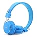 GranVela X2 Foldable On-Ear Wireless Headphones Support Bluetooth Micro SD Card Player, FM Radio with Built-in Microphone Calls for Kids Earphones, gift, Smartphones (Blue)