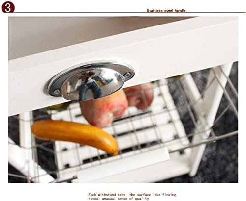 Kitchen cart with wheels, multiple drawers, and a basket, priced at $79.99.