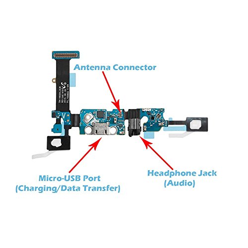 OmniRepairs Charging USB Dock Port with Audio Dock, Microphone and Touch Key Ribbon Flex Cable Replacement Compatible for Samsung Galaxy Note 5 N920V (Verizon) with Adhesive and Repair Toolkit - Thumbnail 2
