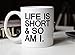 MAUAG Funny Quote Coffee Mug, Life Is Short and So Am I Best Christmas Gifts Cup White, 11 Oz