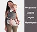 Baby Carrier Wrap Sling Ring - 2 Sling Rings added for Breastfeeding Mom - Large Pocket - Perfect Baby Shower Gift - Woven Cotton for Newborn, Infant, Toddler - Dark Grey