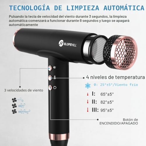 Secador de cabelo Ionic 110.000 RPM, 2000W, 320g