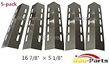 Hongso 30500701 30500097 (5-pack) Stainless Steel Heat Plate Replacement for Select Ducane 5 Burner Gas Grill Models (16 7/8