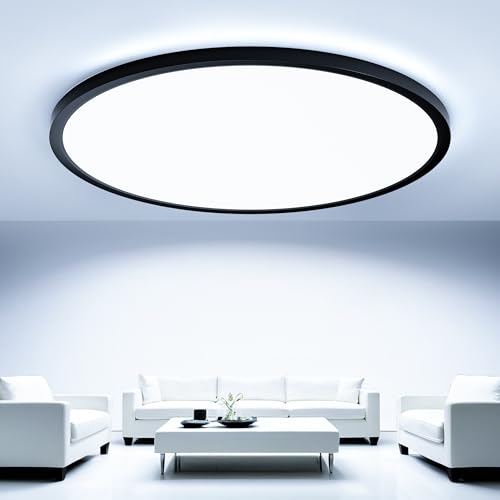 OTREN LED Deckenleuchte 52W, Rund Deckenlampe 5200LM, Moderne Flach Panel 6500K Kaltweiß für Badezimmer Küche Wohnzimmer Schlafzimmer, 50CM