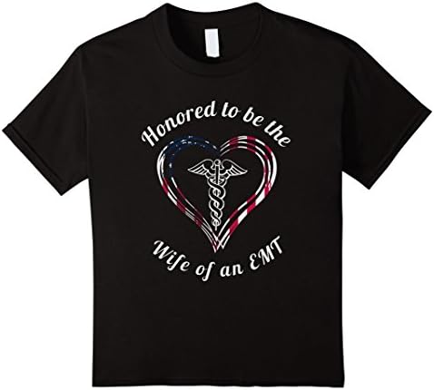 Kids EMT Paramedic Wife Shirt - Thin White Line Wear 12 Black