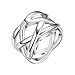 Cutesmile Fashion Jewelry 925 Sterling Silver Fish Mesh Wedding Ring for Women (9)