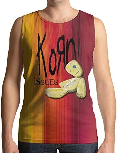 ZJXL Korn Issues Sleeveless T Shirts for Men Muscle Tank Tops Tees 3D Printed