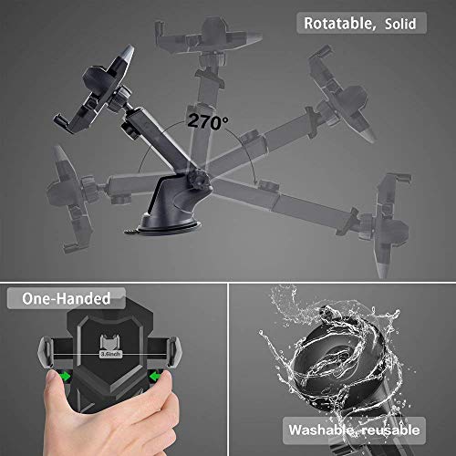 Car Phone Mount,Universal Washable Dashboard Cell Phone Holder with One-Touch Design, Air Vent Car Phone Holder Compatible for iPhone 6 6plus 7 7plus 8 8plus X Samsung Galaxy S9 S8 More by pipigo - Thumbnail 4