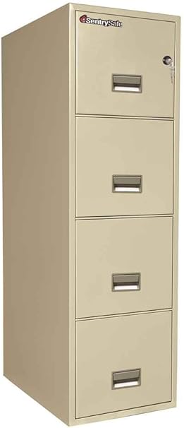 Amazon Com 4 Drawer Fireproof Key Lock Letter File Safe Finish Putty Office Products