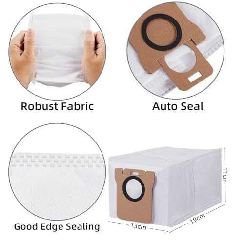 Kit de acessórios para Xiaomi X20+ / X20 Plus / X10+ / X10 Plus aspirador robô, 1 Escovas de Rolo, 3 Filtros, 4 Escovas Laterais, 6 Panos de Esfregão, 6 Sacos de Pó, Peças de Reposição Poupar Anexos
