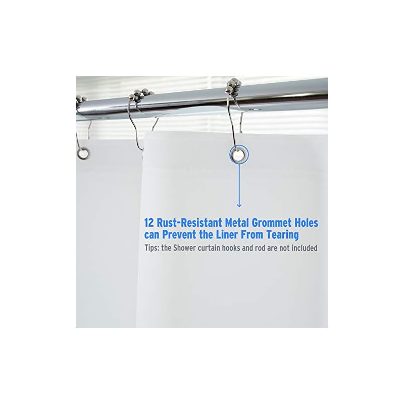 Amazerbath Plastic Shower Curtain 72 W X 72 H White Eva 8g