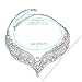 VenFine Clear White Austrian Rhinestone Crystal Hollow Alloy Flower Earrings Collar Necklace Jewelry Gift Wedding Bridal Party Prom
