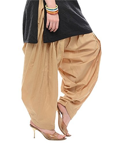 pistaa's women's cotton patiala salwar (spsbeg_beige_free size)