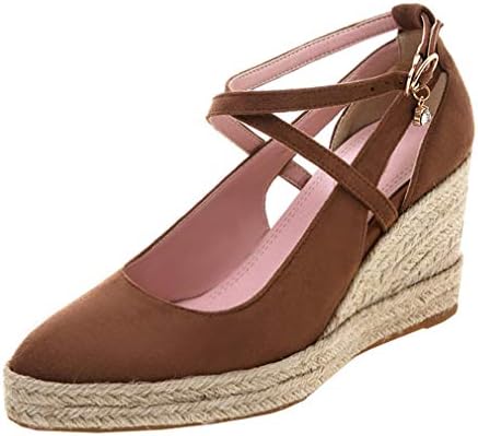 Vitalo Womens Criss Cross Strap Espadrilles Wedges Platform Pumps