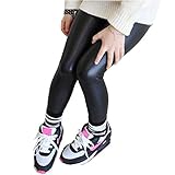 eshion® Girls Black Stretchy Faux Leather Skinny Pants Leggings Trousers