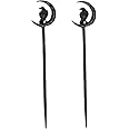 LANGHONG 2PCS Retro Viking Hairpin For Women Raven and Moon Hair Accessories Hair Styling Pins (RLMN)