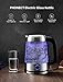 Electric Kettle Glass Tea Kettle (BPA free), Strong Borosilicate Glass, Rapid Hot Water Heater Kettle with Dual LED Indicator System, British Strix for Boil Dry Protection and Auto Shut off, Phonect