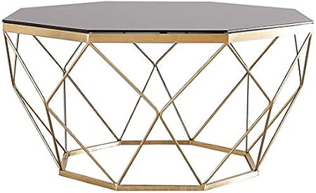 Oanzryybz Bonne Qualite Verre Trempe Table Basse Salon De The Fer