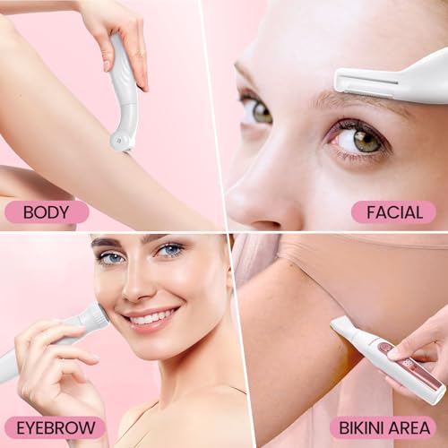 MAXGROOM Women’s Bikini Trimmer – All-in-One Waterproof Ladies’ Electric Razor & Shaver，Rechargeable Body Grooming Kit for Legs, Armpits, Face, Eyebrows & Bikini Line (White)