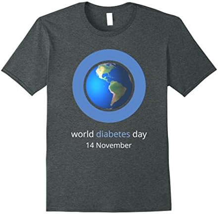 Mens World Diabetes Day | Diabetes Awareness T-Shirt 14 November XL Dark Heather