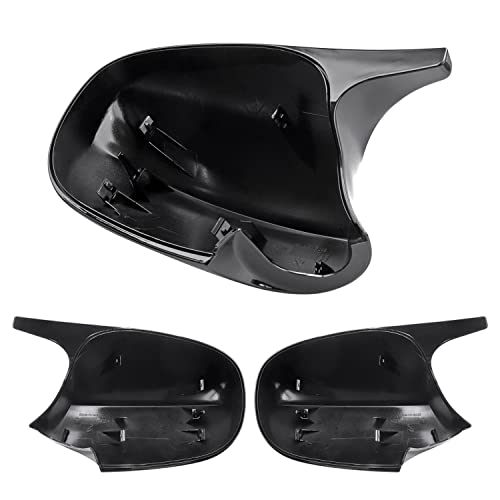 Asasytal Side Mirror Cap, Car Accessories Compatible with BMW E90 E91 E92 E93 E81 E82 E87 E88 LCI Facelifted Model Rear View Cap, Glossy Black,1 Pair