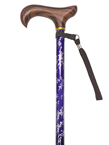 Derby Handle Cane by RMS | Walking Cane with Comfort Grip Handle | Adjustable Height, Lightweight Walking Stick Mobility Aid (White Bouquet) - Thumbnail 5