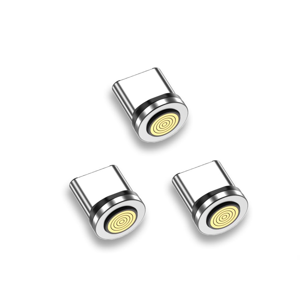 P-TECHUK A18 Super Fast Charging Magnetic USB Type C Tips, Connectors, Plugs, Adapter 3 x Type C Tips, NO Cable