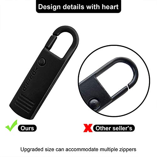 Zoweys Zipper Pull Tab Repalcement Zipper Repair Kit Luggage Extension Backpack Metal Zipper Extenders Tab Fixer for Luggage Cloths Jacket Suitcase Handbags Coat Boots