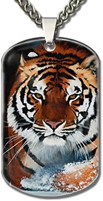 Personalized Tiger and Cub Dogtags Necklace Pendant + Printed - Valentine's Mother's