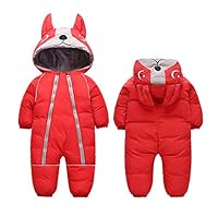 Fairy Baby Infant Boy Girl Winter Thick Romper Outwear Warm Hood Snowsuit Jumpsuit Size 2T (red)