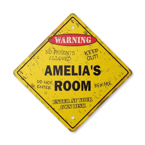 Amelia's Room Sign Vintage Crossing Zone Xing | Indoor/Outdoor Plastic | 17" Ta…