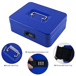 KYODOLED Large Cash Box with Combination Lock,Safe