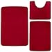 Clara Clark 3 Piece Bathroom Rugs Bath Mat Set, Velvet Memory Foam Bath Mats for Bathroom - Non-Slip, PVC Backing Bath Rugs, Washable - Dries Quickly, Burgundy