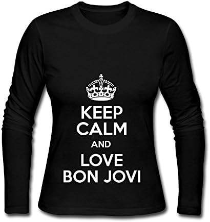Keep Calm And Love Bon Jovi Tour 2017 Design Womens Long Sleeve T-Shirts Black