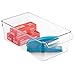 iDesign Linus Plastic Fridge and Freezer Storage Organizer Bin with Handle, Clear Container for Food, Drinks, Produce Organization, BPA-Free , 11.5