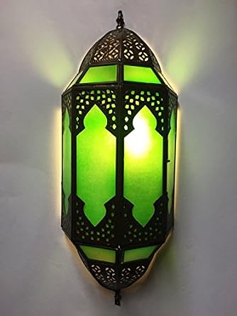 Orientalische Wandlampe Teelichhalter Asha Grun Amazon De