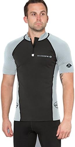 Lavacore New Men's Short Sleeve LavaSkin Shirt - Black/Grey (Size X-Large) for Scuba Diving, Surfing, Kayaking, Rafting, Paddling & Many Other Watersports/FBM