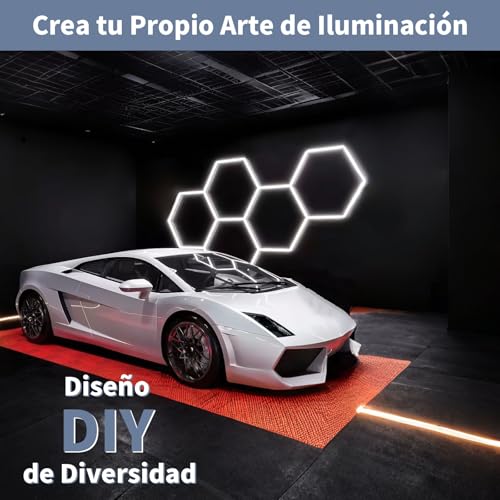 Luces Led Hexagonales, 6500 K Luz Led Hexagonal Luces de Panal, sLuz Lámpara de Techo para Cochera | Gimnasio | Garaje | Almacén | Sótano (5PCS-41CM)