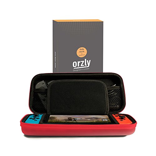 Orzly carry case for nintendo switch - rocking red prot…