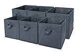 Sodynee Foldable Cloth Storage Cube Basket Bins Organizer Containers Drawers, 6 Pack, Grey