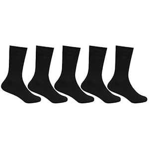 Kids Cotton Full length Plain Black Color School Socks For Boys & Girls – Pack Of 5