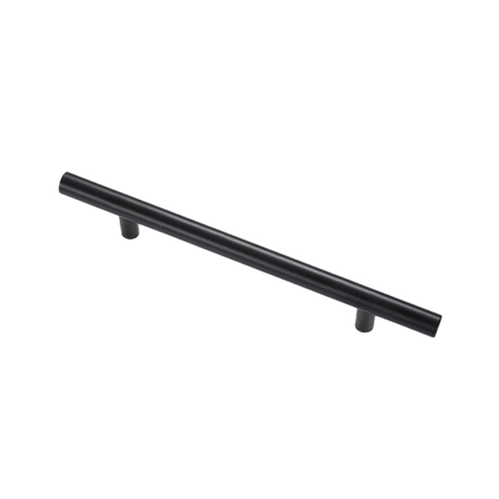 Black Round Handle Brushed Handle Drawer Cabinet Wardrobe Kitchen Door Windows Pull Handle 350mm Length (Hole Centers 224mm)