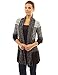 PattyBoutik Women's Gradient Color Marled Cardigan (Black and White M)