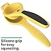 Vremi Lemon Squeezer Press - Handheld Metal Lime Citrus Juicer Squeezer with Ergonomic Silicone Handle Grip - Dishwasher Safe Orange Grapefruit Manual Juice Press for Lemons Fruits Juicing - Yellow