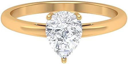 ユニークな婚約指輪 1 2 Ct 6x8 Mm 洋梨形モアッサナイトリング アンティークティアドロップリング 人気ショップが最安値挑戦 アニバーサリーリング 23 イエローゴールド ブライダル結婚指輪 10k Size ソリティアリング