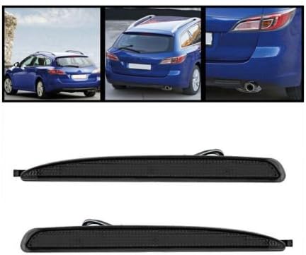 Purishion 24 LED Black Smoked Rear Bumper Reflector Red Lens Tail Brake Light For 03-08 Mazda6